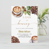 Invitation Un bébé est en train de brasser le Baby shower de (Debout devant)