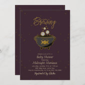 Invitation Un bébé est en train de brasser Mignon Halloween B (Devant / Derrière)