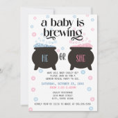 Invitation Un bébé est en train de brasser - Sorcière Cauldro (Devant)