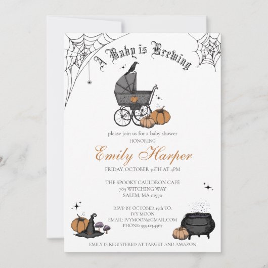 Invitation Un bébé est en train de brasser un Baby shower non (Devant)