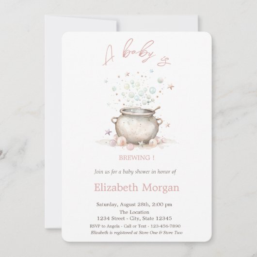 Invitation Un bébé est en train de brasser une Halloween rayé (Devant)