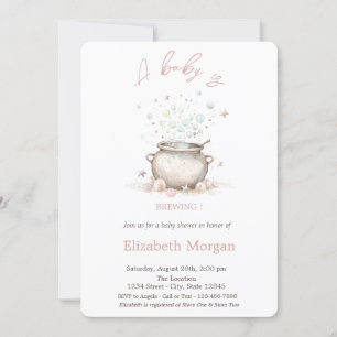 Invitation Un bébé est en train de brasser une Halloween rayé