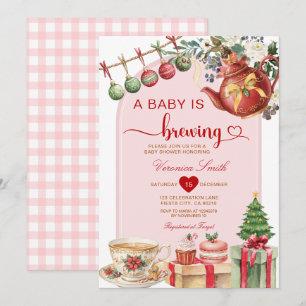 Invitation Un bébé est en train de mijoter Noël Bow Baby Show
