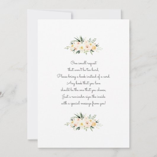 Invitation Un bébé est une végétation fleurie et un baby show (Dos)