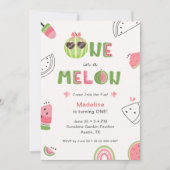 Invitation Un bébé fille pour un melon pastèque Premier anniv (Devant)