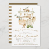 Invitation Un bébé garçon est en route ! Baby shower (Devant / Derrière)