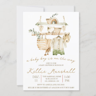 Invitation Un bébé garçon est en route ! Baby shower