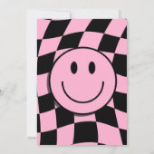 Invitation Un Bébé heureux Happy Visage rose Fille 1er annive (Dos)