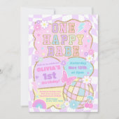 Invitation Un bébé heureux Patch Varsity Prep Anniversaire 1 (Devant)
