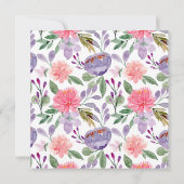 Invitation Un bébé mauve et rose Baby shower floral (Dos)