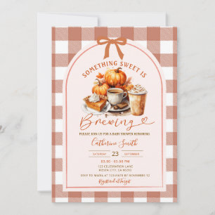 Invitation Un bébé prépare du café Baby Shower automne