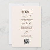 Invitation Un bébé prépare du café Baby Shower Code QR (Dos)