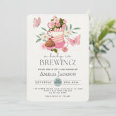 Invitation Un bébé prépare un Baby shower neutre pour le genr (Debout devant)