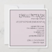 Invitation Un bébé rose et pourpre dans un Baby shower de fil (Dos)