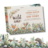 Invitation Un Bébé sauvage Animaux boisés mignons Rustiques