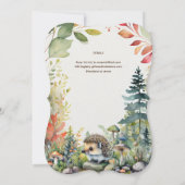Invitation Un bébé sauvage Animaux boisés Rustiques (Dos)