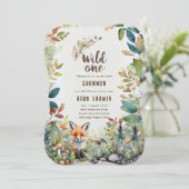 Invitation Un bébé sauvage Animaux boisés Rustiques (Debout devant)