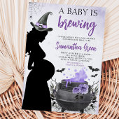Invitation Un bébé se prépare Fête de bébé Halloween violette