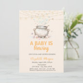 Invitation Un bébé se prépare Points Mignon Shower de bébé Ha (Debout devant)