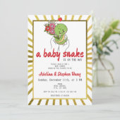 Invitation Un Bébé Serpent Est Sur Le Chemin Du Baby shower O (Debout devant)