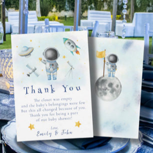 Invitation Un bébé spatial Astronaut Boot roquette star Merci