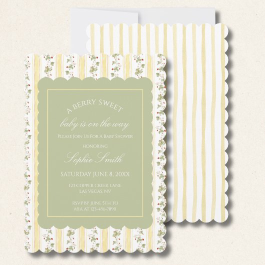 Invitation Un bébé sucré aux baies est en route