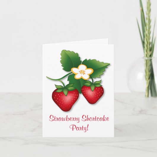 Invitation Un Berry Bonne Fête Sucrée Fraise Shortcake Party (Devant)