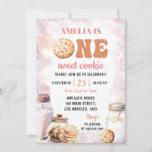 Invitation Un biscuit sucré Lait et biscuits Premier annivers (Devant)