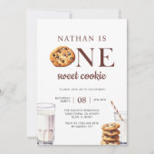 Invitation Un biscuit sucré Lait et biscuits Premier annivers (Devant)