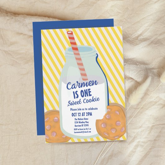 Invitation Un biscuit sucré Whimsical premier anniversaire
