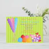 Invitation Un bon nombre colorés d'invitation d'anniversaire (Debout devant)