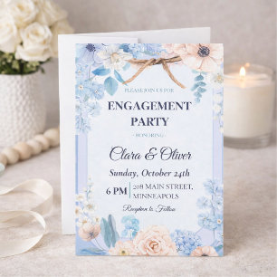 Invitation Un bouquet de fleurs pour une fête de fiançailles