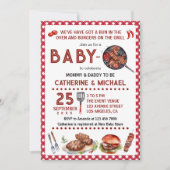 Invitation Un Bun Dans Le Baby shower Barbecue Bébé-Q Du Four (Devant)