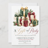 Invitation Un cadeau à la fête de Noël (Devant)