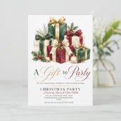 Invitation Un cadeau à la fête de Noël (Debout devant)
