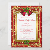 Invitation Un cadeau de Noël fille garçon Baby shower Red Gol (Dos)
