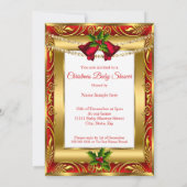 Invitation Un cadeau de Noël garçon fille Baby shower rouge o (Dos)