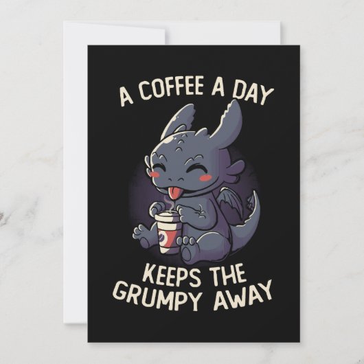 Invitation Un Café par jour garde le grumpy loin drôle mignon (Devant)