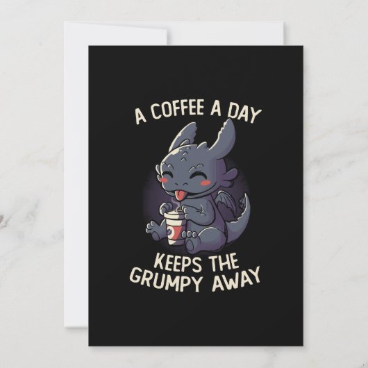 Invitation Un Café par jour garde le grumpy loin drôle mignon (Dos)