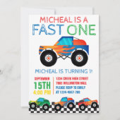 Invitation Un Camion Monster Fast Premier Anniversaire (Devant)