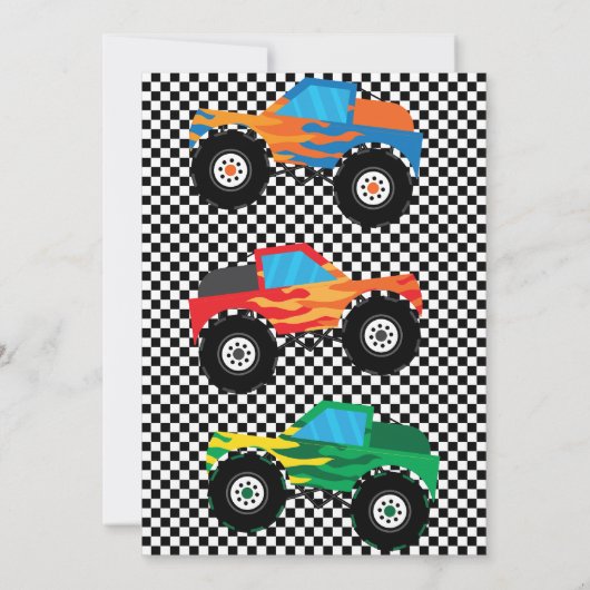 Invitation Un Camion Monster Fast Premier Anniversaire (Dos)