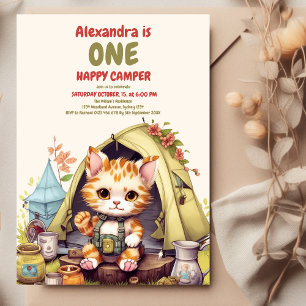 Invitation Un Camper heureux 1er Anniversaire Camping