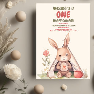 Invitation Un Camper heureux 1er Anniversaire Camping