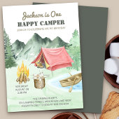 Invitation Un Camper heureux 1er Anniversaire Camping