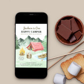 Invitation Un Camper heureux 1er Anniversaire Camping