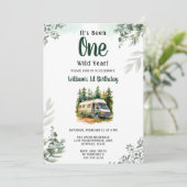Invitation Un Camper Mountain Forest 1er anniversaire (Debout devant)
