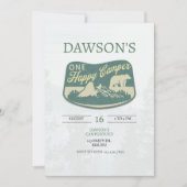 Invitation Un campeur heureux, Un premier anniversaire, Invit (Devant)