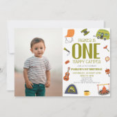 Invitation Un Camping Happy Camper 1er Anniversaire Fête (Devant)