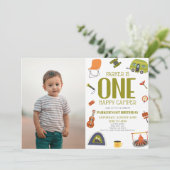 Invitation Un Camping Happy Camper 1er Anniversaire Fête (Debout devant)