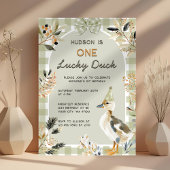 Invitation Un canard chanceux mignon canard En vichy 1er anni